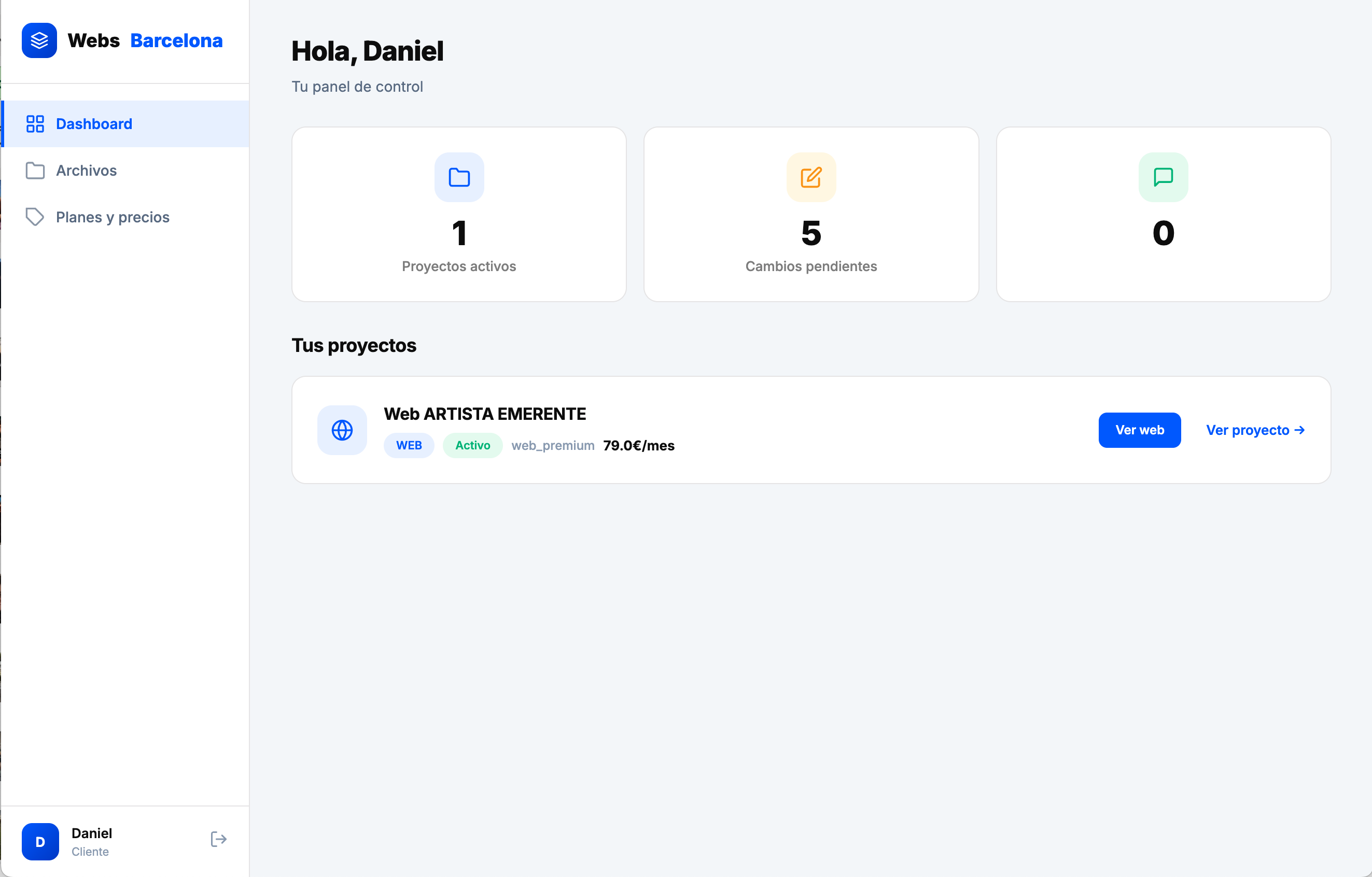 Panel de control WebsBarcelona